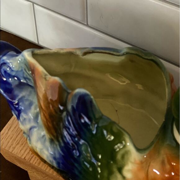 Vintage Royal Copley Duck Realistic Blue Brown Planter - Picture 5 of 6